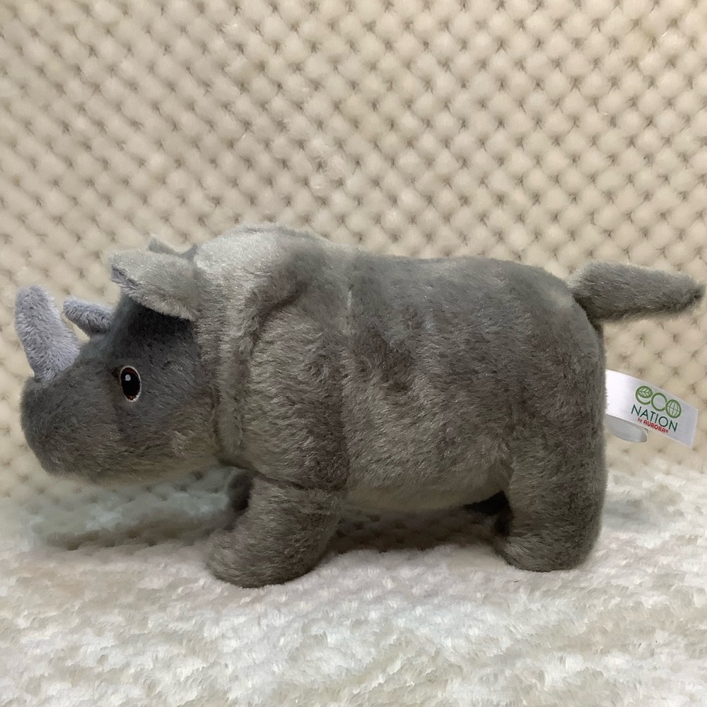 Eco Nation by Aurora World Gray Plush Rhino Stuffed Animal Toy